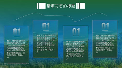 绿色商务风生态农业旅游项目合作运营策划与PPT设计全案